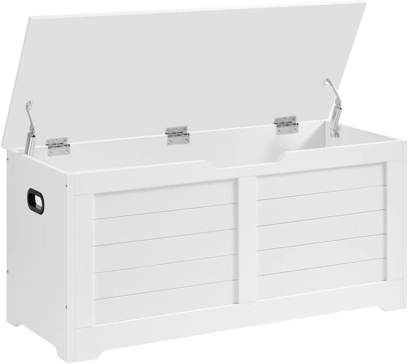 VASAGLE Storage Chest, Storage Trunk with 2 Safety Hinges, Storage Bench, Shoe Bench, Modern Style, 15.7 x 39.4 x 18.1 Inches, for Entryway, Bedroom, Living Room, Matte White ULSB061T10