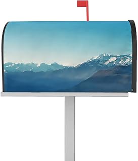 Mailbox Cover Magnetic Blue Mountain Sky Landscape Mailbox Covers Standard Size 21x18in,Mailbox Covers Wrap Post Letter Box Cover for Garden Yard Outdoor Decor Gradient Style