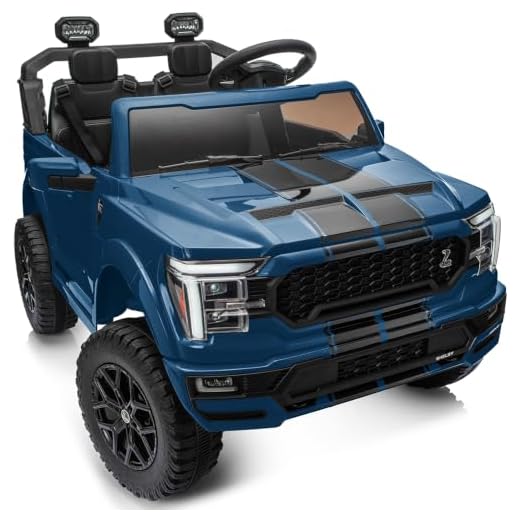 Outfunny 2 Seater Ride on Car Toy, 24V 4WD Electric Car for Kids 4-8 with Remote Control, 4x200W Motors, Capacity 150 lb - Blue