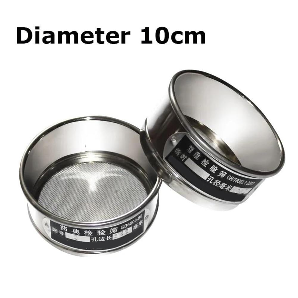 Labor-Standardsieb mit feinem Maschengeflecht, Laborstandard-Testsieb, 10 cm, verzinkt, Set mit Deckel und Boden, 10–600 Mesh, 3 Stück(50 mesh(0.355mm))