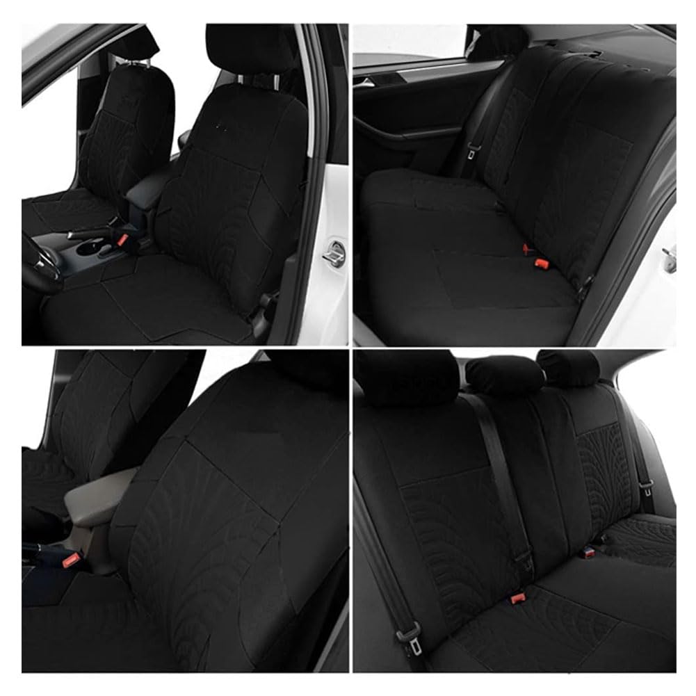 Auto Sitzbezüge Sets für V-W Touran 1.Gen (1T) 2006-2015 5-Seats, Stoff Autositzbezüge Schonbezüge Sitzbezug Sitzschoner Vorne Und Hinten Atmungsaktiv Zubehör,A/Black