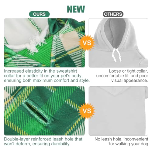 Image of BEAUTYZOO Dog Hoodie Sweaters for Small Medium Large Size Dogs Girls Boys- Premium Quality, Ultra Soft, Superior Comfort Fit, Fleece Lined Hooded Sweatshirt- Cold Weather Pet Clothes Winter Coat,Plaid