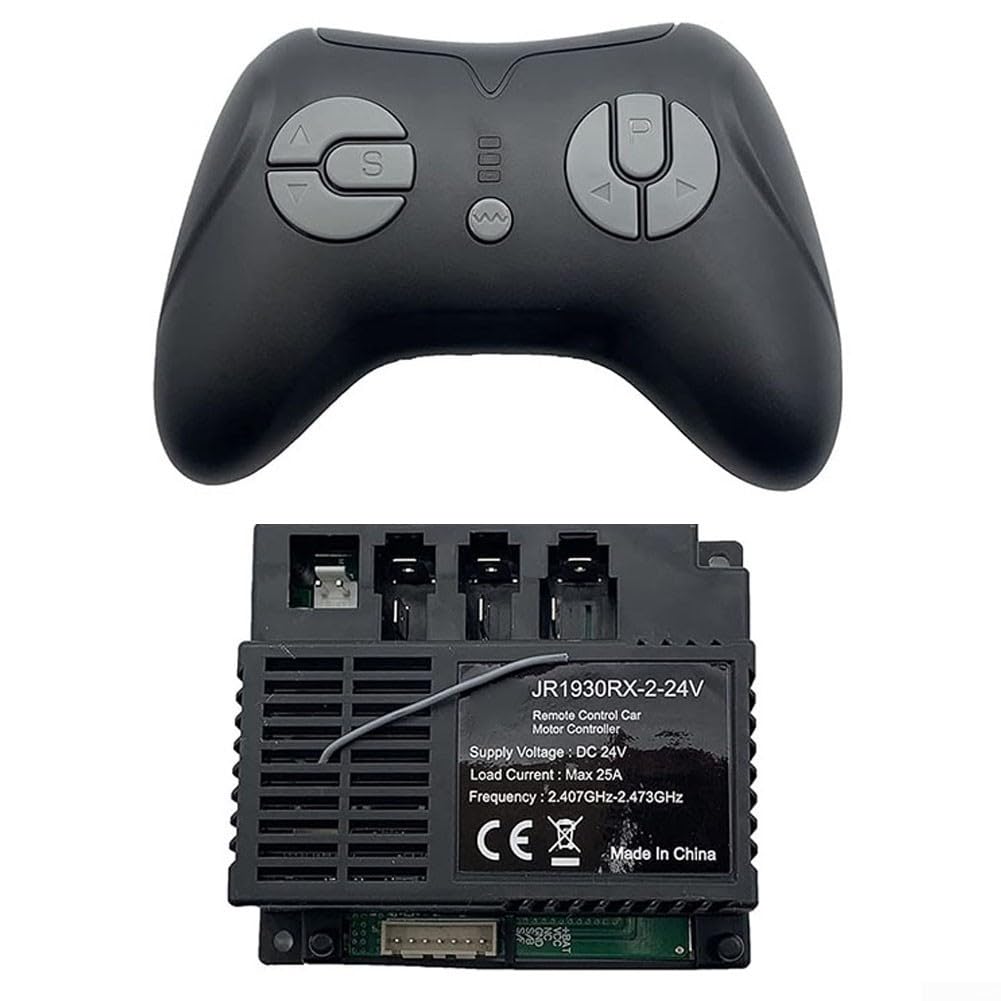 HpLive JR1930RX-2-24V Ricevitore per auto elettrica bambini con telecomando 2.4G di ricambio per controllo del veicolo, materiale ABS (set completo)