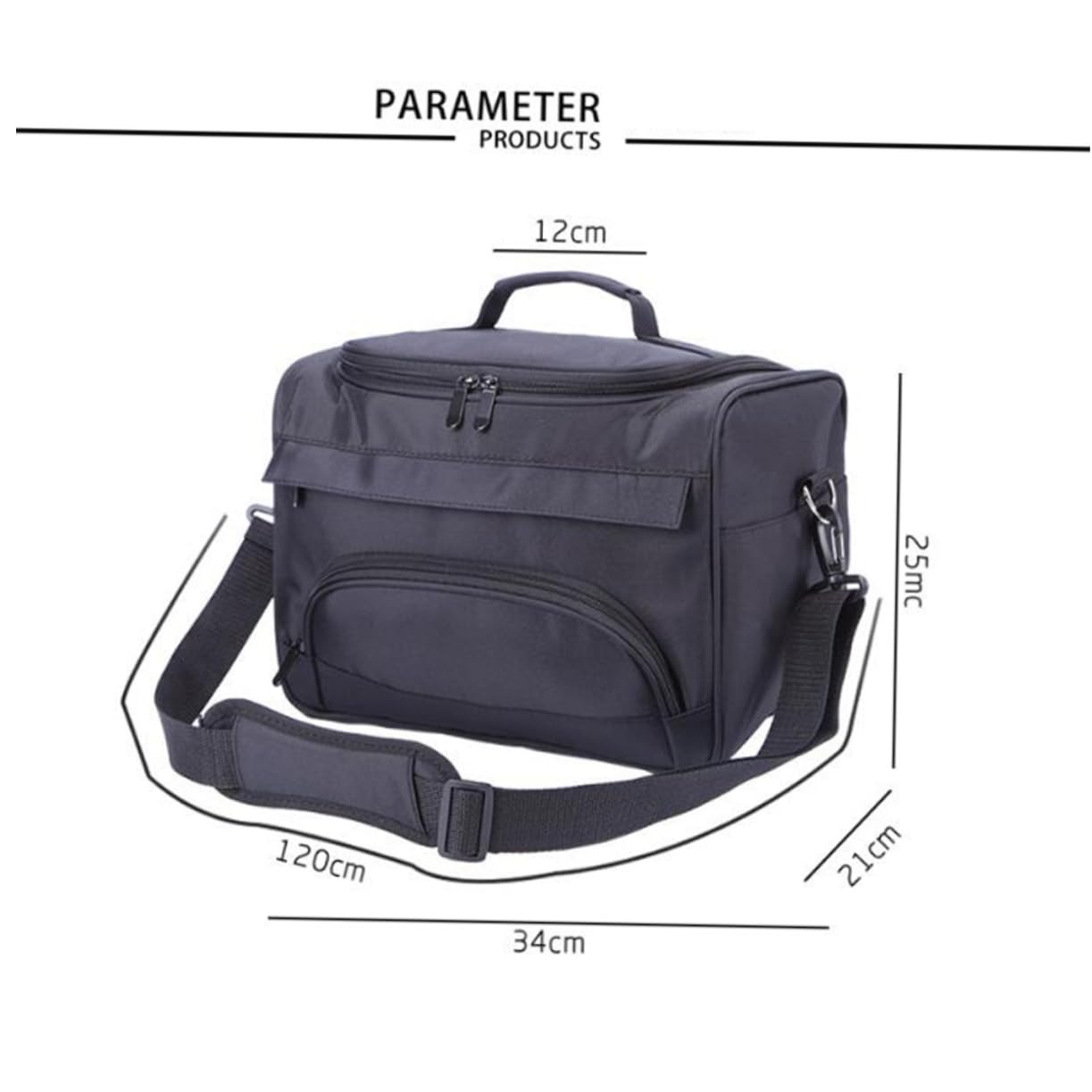 Paquet de Rangement pour Outils de Coiffure Noir en Tissu Bandoulière | Multi Compartiments, pour Matériel de Salon et Accessoires, Format Pratique pour Transport Quotidien