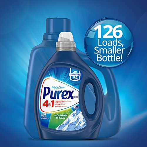 Purex Liquid Laundry Detergent, Mountain Breeze, 2X Concentrated, 126 Loads #TOP4