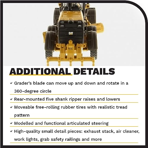 Caterpillar 85520 Diecast Model Motor Grader, 1:87 Yellow by Diecast Masters - Image 5