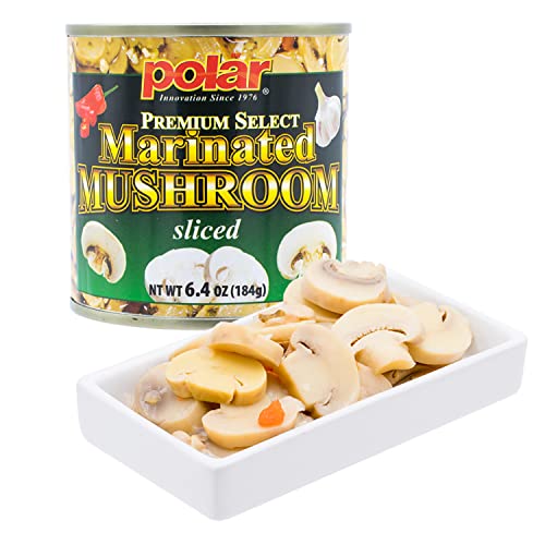 MW Polar Premium Select Whole Marinated Mushrooms 6.4oz (Pack of 12)