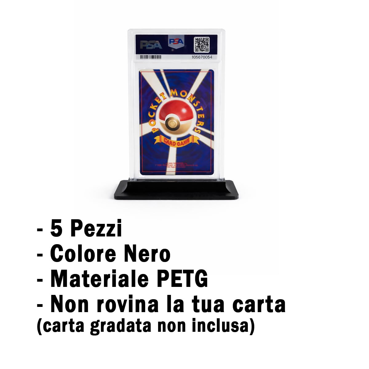 D&D Stand verticale per carta gradata PSA e GRAAD, espositore base per PSA, (5pz Nero)