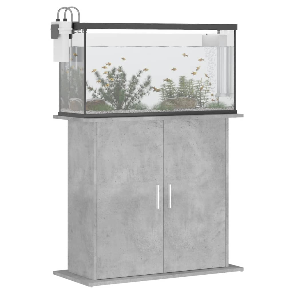 Armadietto per acquario, grigio cemento, 81 x 36 x 73 cm, mobile inferiore per acquario con ante dell'armadio, supporto moderno per acquario, mobile stabile per acquario