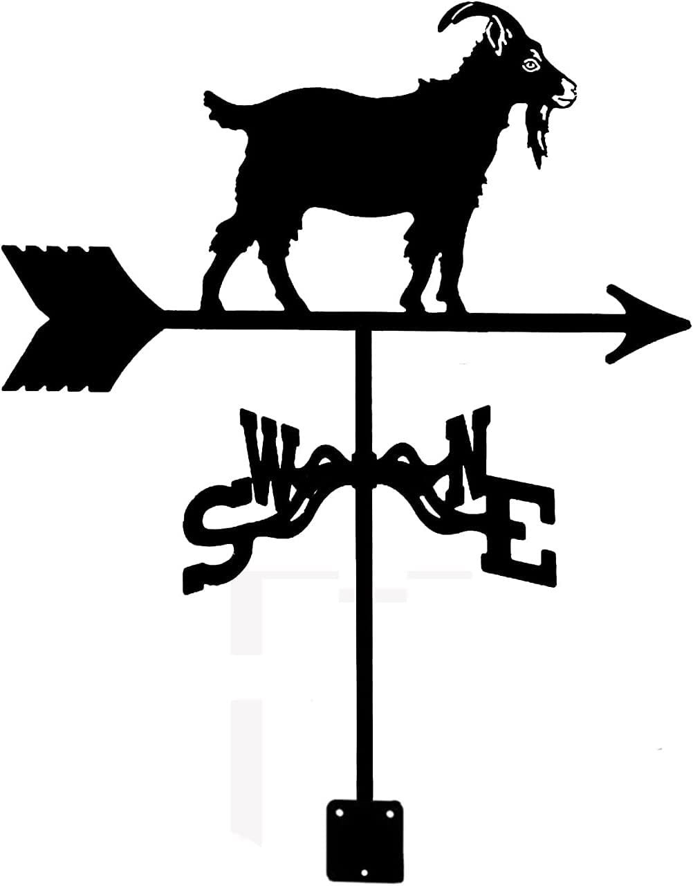 Wind Vane for Garden Wine Sheep Fox Metal Weather Vane Hollow Wind Direction Indicator for Outdoor Garden Roof Paddock Decoration Weathervane with Ground Spike And Wall Fixing Outdoor Ornaments