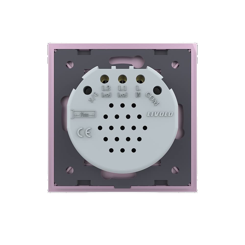 Wechselschalter Kreuzschalter Touch VL-C702S-17 Pink Bunt Rosa Lichtschalter Licht Schalter Wandschalter ein Fach an aus Glasrahmen Glas Blende