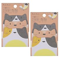 Cute Sticky Notes, 2 Pads Cartoon Animal Self-Stick Notes Cat Shape Memo Pads Cute Page Markers Flags Students Home Office Roommates Gifts Tab Supplies Y7MMBLT