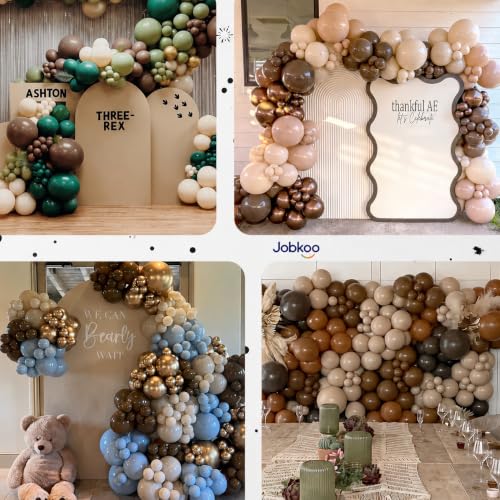 Image of Jobkoo Brown Balloons 12 Inch, Dark Brown Coffee Neutral Latex Balloon