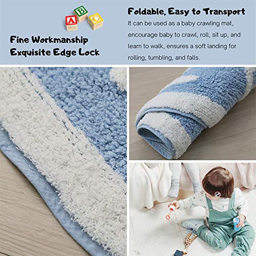 Blue Page Round Kids Rug For Bedroom Circle Nursery Rug For Baby Boy And Girl - Neutral Toddler Playroom Rug, Abc Learning Carpet #TOP6