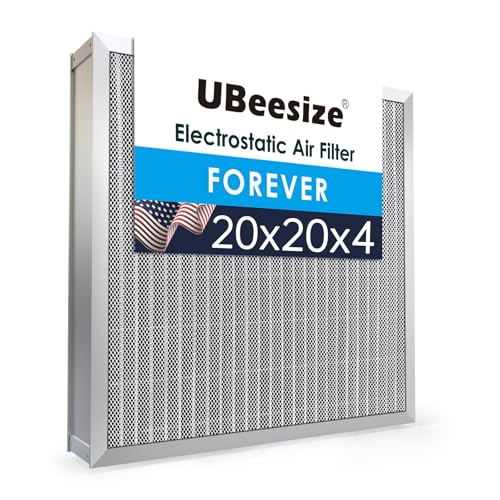 Image of UBeesize 20x20x4 Reusable Electrostatic Air Filter HVAC AC Furnace Filter,Washable, Lasts a Lifetime,Permanent Air Filter,Breathe Fresher,Home And Office(Actual Size:19.37x19.37x3.58In)