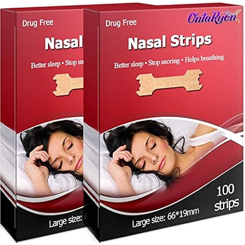 OntaRyon Nasal Strips, Anti Snoring Aids for Men and Woman, Pack of 2, 200 Large Cover