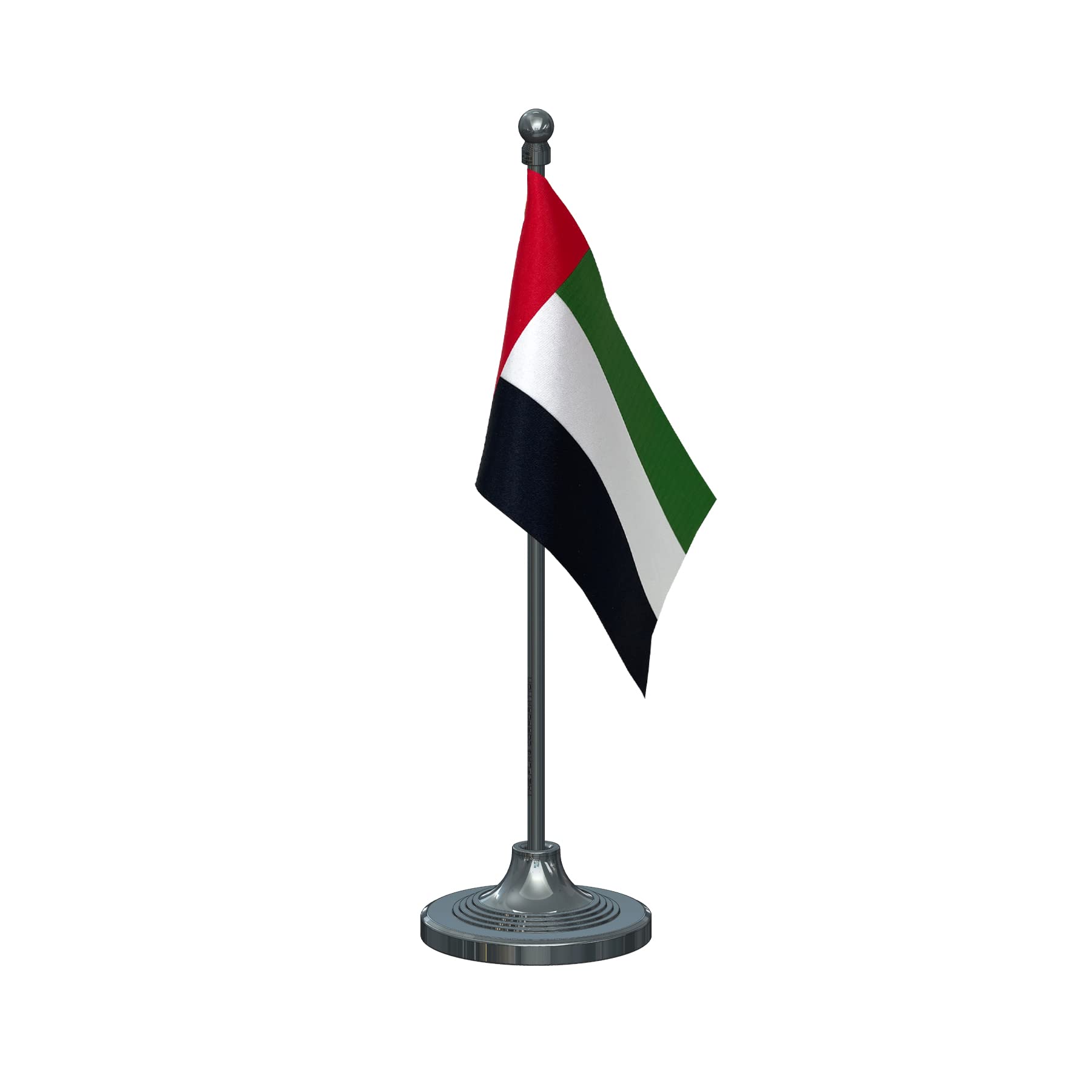 The Flag Corporation UAE United Arab Emirates Desk Flag 4in x 6in with A Plastic Gunmetal Black Base