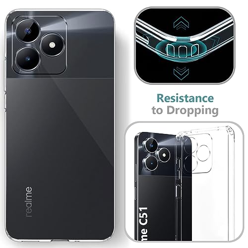 Image of Fashionury Shockproof Crystal Clear Back Cover Case for Realme C51 | Transparent Back Cover Case | 360 Degree Protection for Realme C51