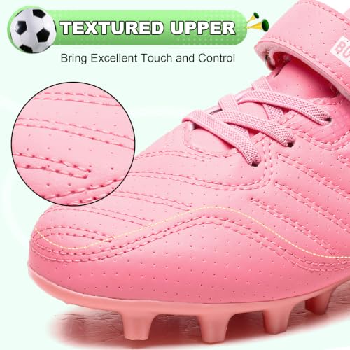 Image of Kids Soccer Cleats Boys Girls Athletic Outdoor Firm Ground Football Shoes | Youth Training Baseball Shoes for Little /Big Kid