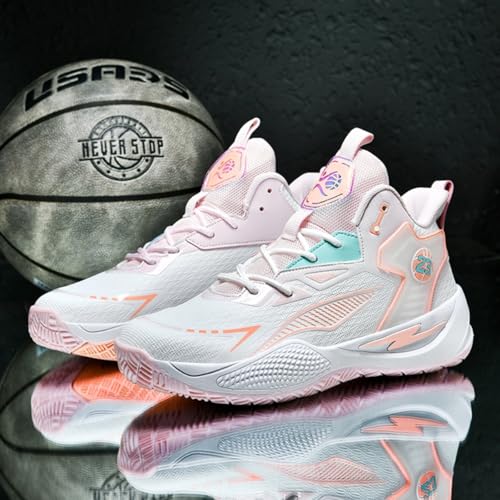Womens Breathable Mesh Lace Up Basketball Shoes Fashion High Top Non-Slip Running Sneakers Casual Athletic Tennis Walking Sport Shoes4