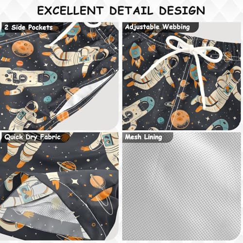 Astronauts in Sport Activities Boys Swim Trunks Toddler Shorts Swimwear Boardshorts3