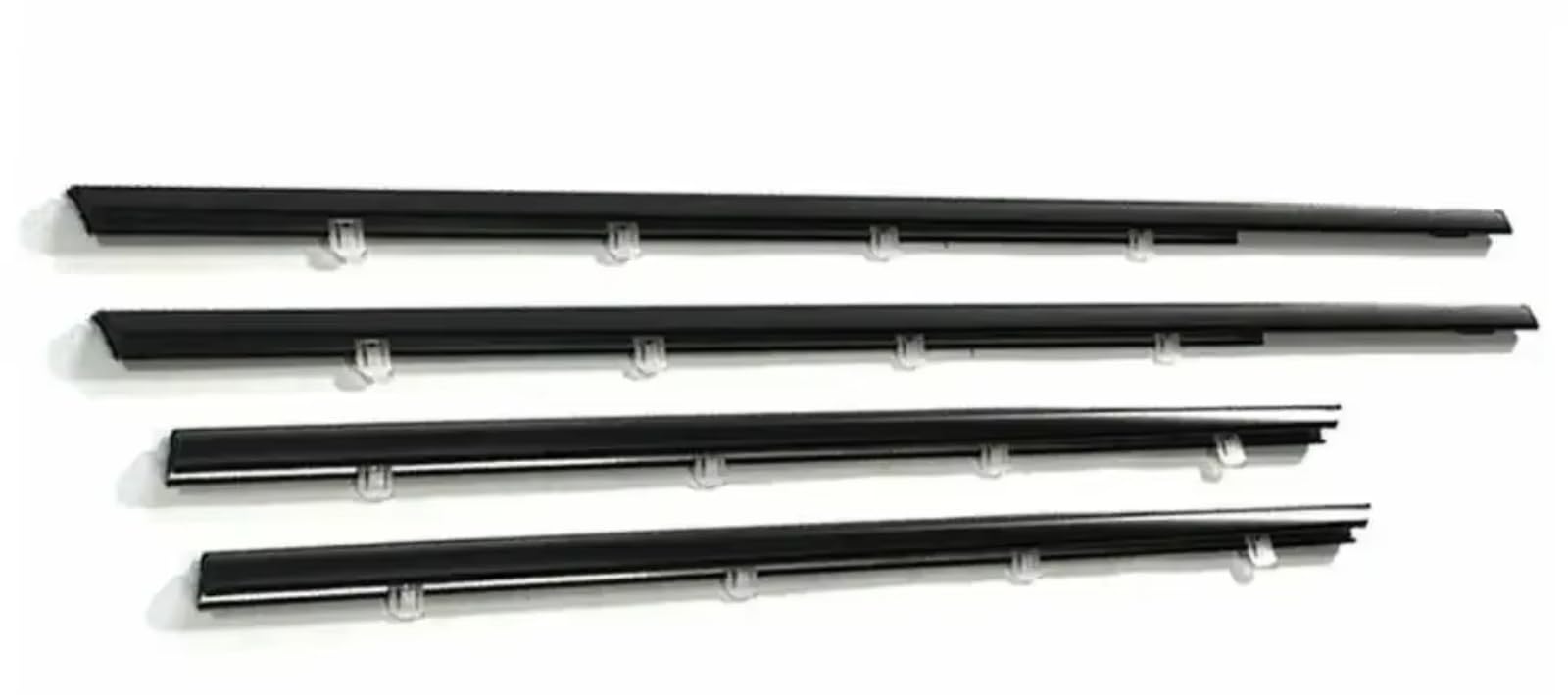 for Civic 2006-2011 Weatherstrip Glass Outer Laminate Rubber 4 X Black Or Chrome Outside Window Car Door Seal Protector(Black)