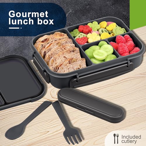 Demiue Bento Box Adult Lunch Box,Kids Child Lunch Box-Leak-Proof Bento Box With Utensil,Lunch Containers For Adults Men Women With 4 Compartments,Microwave & Dishwasher & Freezer Safe thumb #3