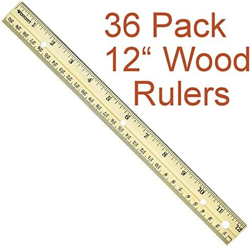 36 Pack Wood School Class Student rulers 12