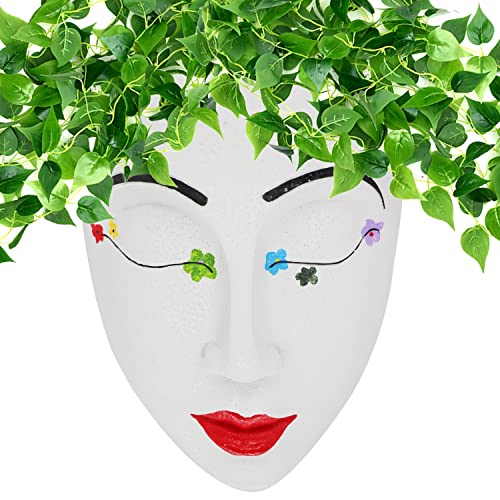 Wall Mounted Face Planter Pot Head Planter For Wall Decor With Drainage, Resin Unique Holder Funny Cute Planter Boho Chic Face Flowers Pots For Indoor Outdoor Plants Succulent Cactus (Boho) #TOP30