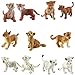 FLORMOON Figura Animale realistica 11pcs Figurine Animali Carini Insieme del Giocattolo delle Figurine del Cane di Emulational Dipinto a Mano Lions Tigers Cheetahs Lince Figurine Toy Set per Bambini