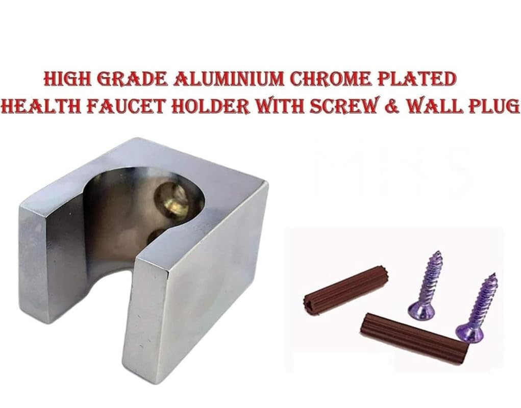 COPY LINE Jet Spray Faucet Wall Stand Holder Aluminium Chrome Plated Easy Grip, for Bathroom Toilet- Pack of 2 2