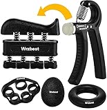 Wrzbest Hand Grip Strengthener Workout Kit Forearm Grip Strength Trainer for Basketball...