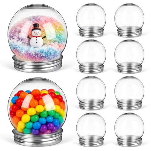 Holibanna 12 Stück 150 Ml DIY-Schneekugel Aus Durchsichtigem Kunststoff Mit Abschraubbarem Deckel Befüllbare Süßigkeitenflasche Leeres Glas Für DIY-Basteln Weihnachtsdekoration