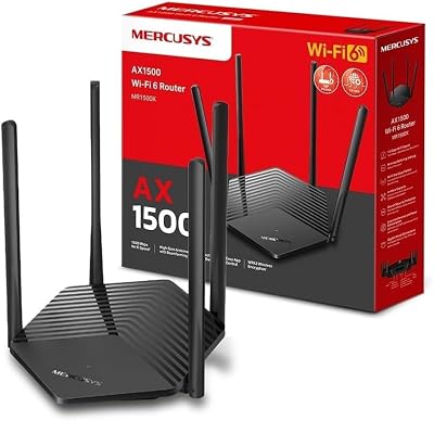 Mercusys TP-Link MR1500X AX1500 Router WiFi 6 Dual-Band, Porta Gigabit, 4 Antenn