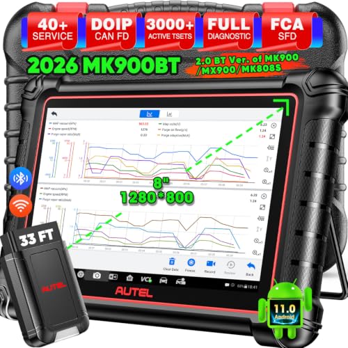 Autel Scanner MaxiCOM MK900BT, 2026 MK900-BT 8in V2.0 Bidirectional...