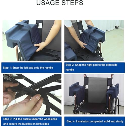 Almohadillas para reposabrazos de silla de ruedas, cojín de apoyo lateral con correa de fijación, fácil de limpiar para personas mayores y personas con discapacidad, 10 cm de ancho