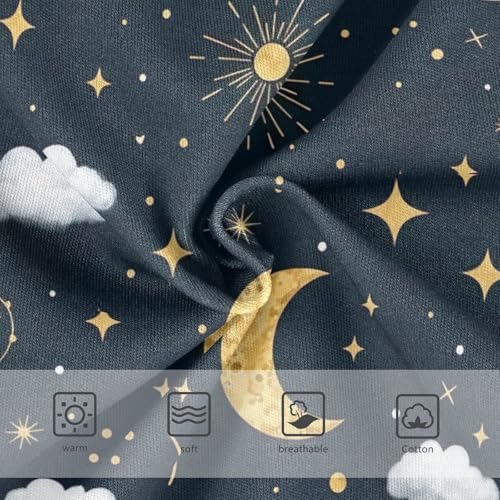 Toddler Briefs, Gold Moons Stars Black Cotton Underwear for Girls, 2–8 Years3