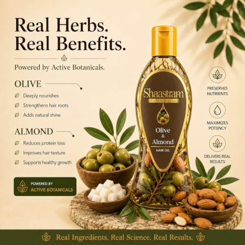 Image of Olive & Almond Herbal Hair Oil (works like a serum) 180ml For Men & Women |Controls Dandruff & Repairs Dry Scalp|Non-Sticky,Lightweight,Fast Absorbing