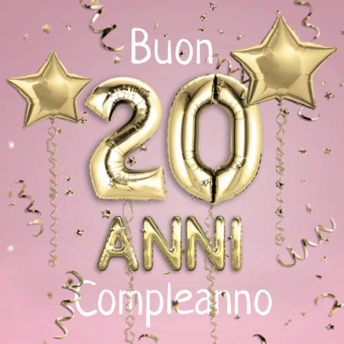 Decorazioni Compleanno 20 Anni Oro E Nero - Set Completo Con Striscione, Palloncini Numero 20, Bandierine Triangolari, Nastro E Spago