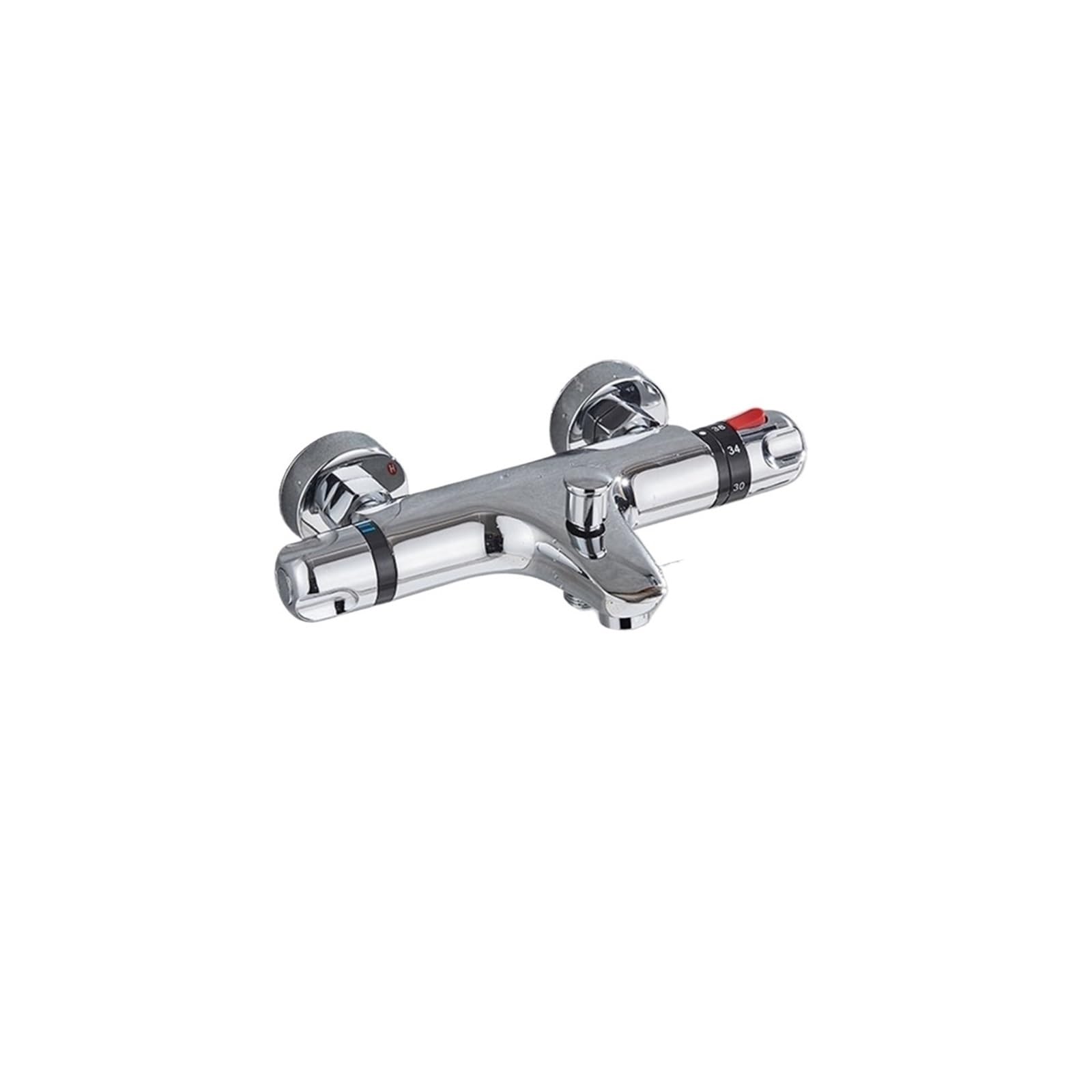 Xpjyua Chrome Bottom B Thermostatic Shower Mixer Thermostatic Shower Faucet Bathroom Chrome Mixertap Thermostat Wall Mounted Bathtub Brass Mixer(Chrome Bottom B)