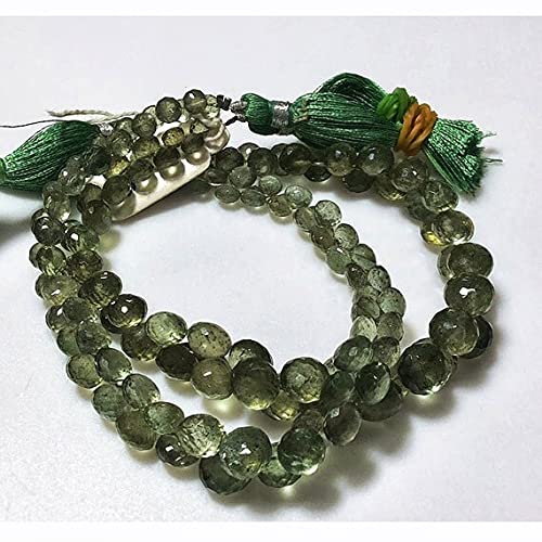 Perles en aigue-marine mousse LKBEADS facettées en oignon de 4 à 8mm pour création de bijoux