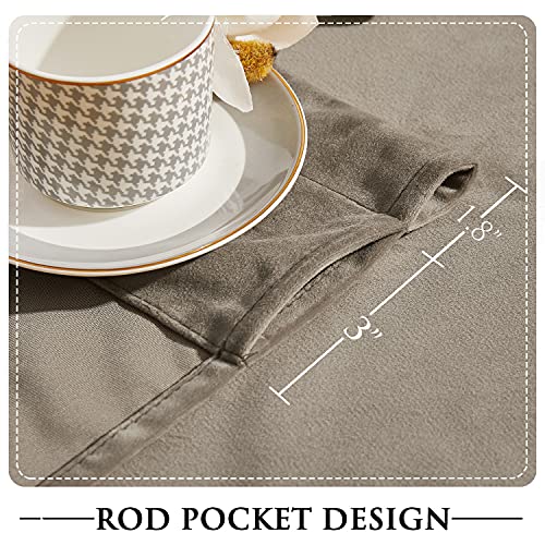 Stangh Camel Beige Velvet Valance Short Kitchen Valance Luxury Home Decoration Thick Privacy Scalloped Tier Curtains For Half Window Bathroom Bedroom Dining Room thumb #3