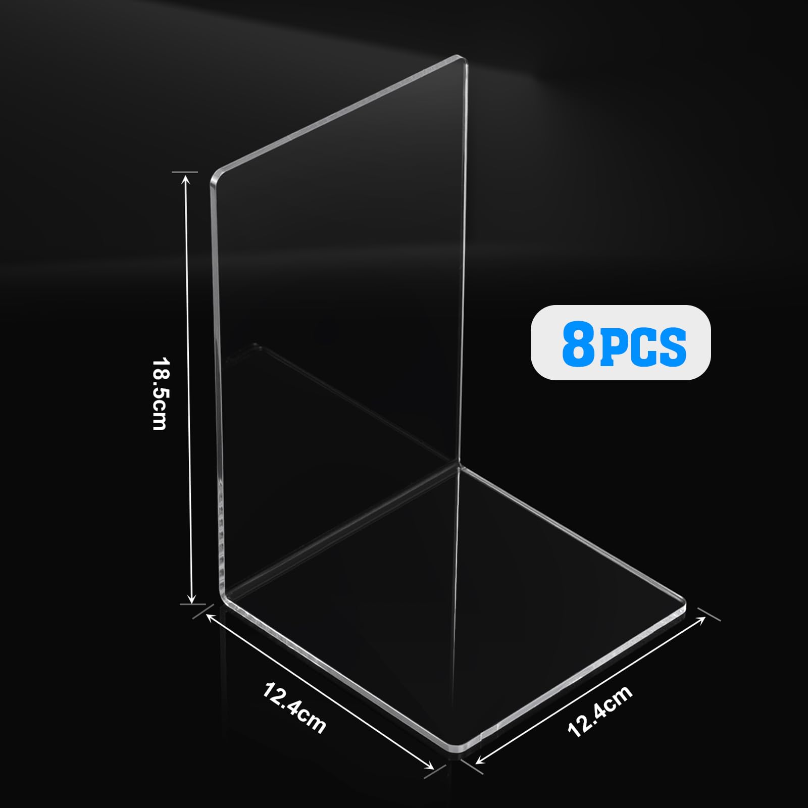 Fermalibri Per Mensole In Acrilico Trasparente - Set Da 10, 13x10 Cm, Per Libri E Oggetti