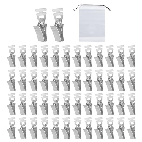 50 morsetti per bottiglia, 1 borsa portaoggetti, gancio per tende, ganci per tende, ganci autoadesivi per tende, morsetti per tende per forare, fermi per tende