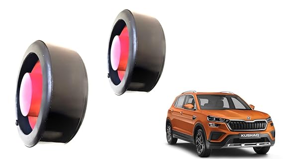 New Tech - Rear Ground Clearance Kit for KUSHAQ - 20 to 25 M.M. (Black and Red) - Set of 2 Pcs - Front side not Required