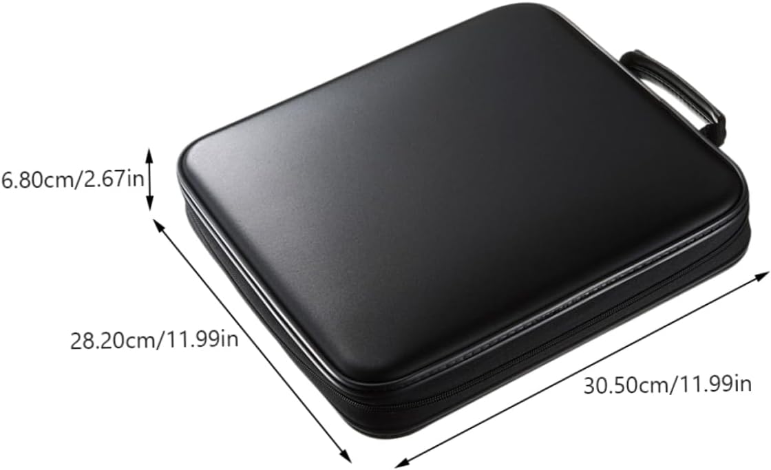 Portable CD Organizer Case for Discs DVD Storage Binder with Handheld Handle Shaped Cut for Easy Access for Home and Car Use
