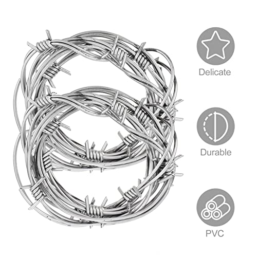SAFIGLE Simulation Barbed Wires 94G Fake Silver Wire Garland 94 Inch Halloween Party Prank Toys Indoor Outdoor Scary Props Decoration - Image 4