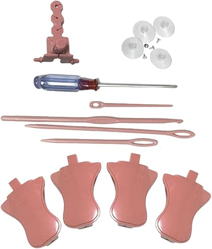 B Baosity Accesorios de punto giratorios a mano con taburete para pies, rejilla de alambre y tejido, puede tejer bufandas, sombreros, calcetines