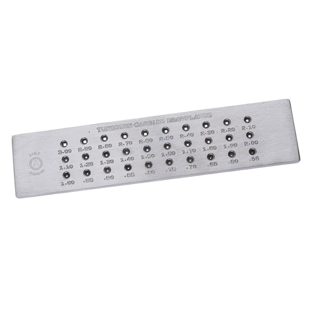 Strumento per gioielli con trafila in filo metallico quadrato a 30 fori in carburo di tungsteno 0,55-3 mm