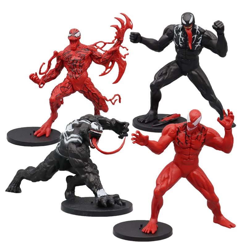 simyron Venom Figure 2pcs Venom Figure Carnage Figure Collectible Action Figure Toy Carnage Venom Titan Hero Series Carnage As Great Decoration for The Office or Home